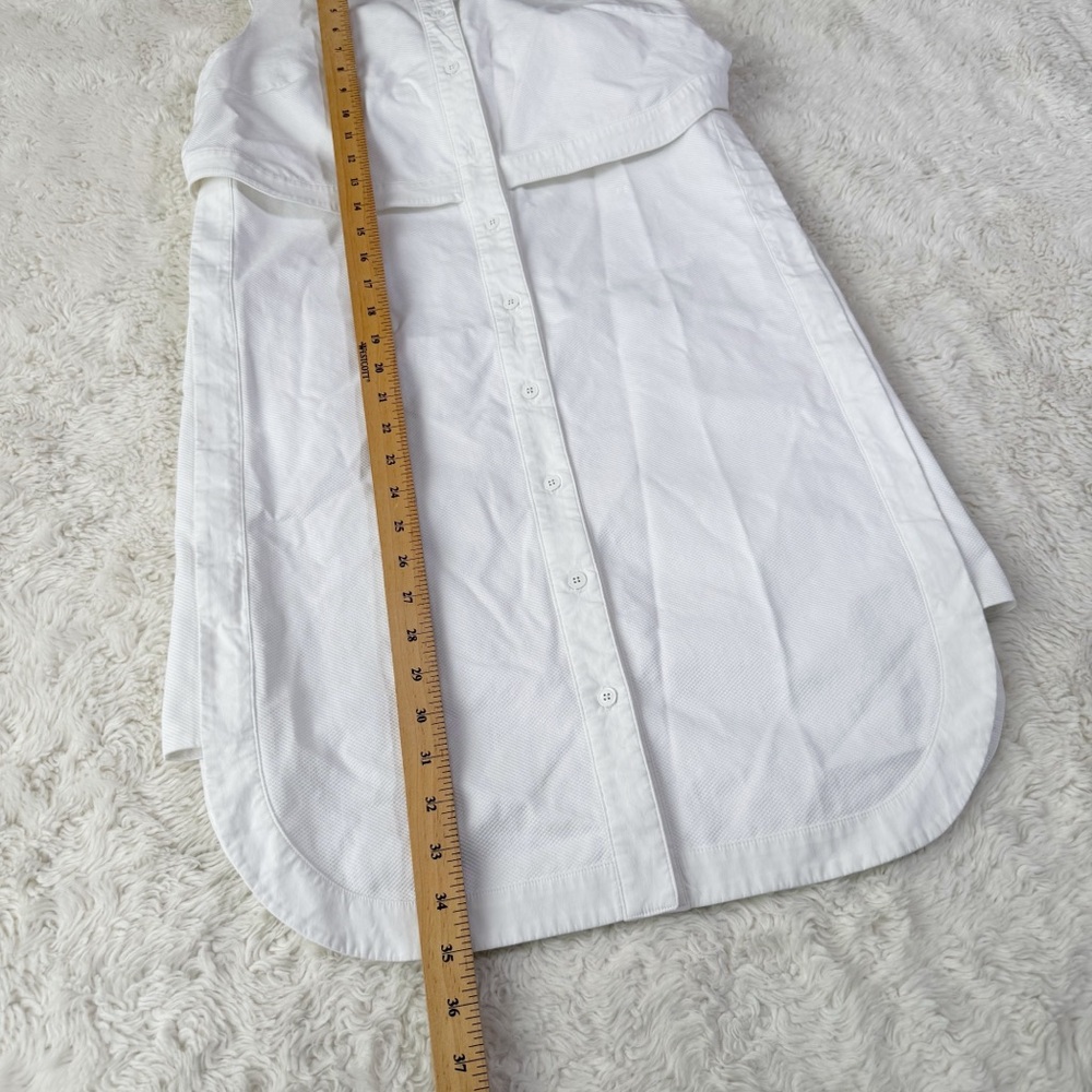 Proenza Shouler Woman White Mandarin Collar Sleeveless Dress US4 Luxury Minimal - Picture 9 of 11